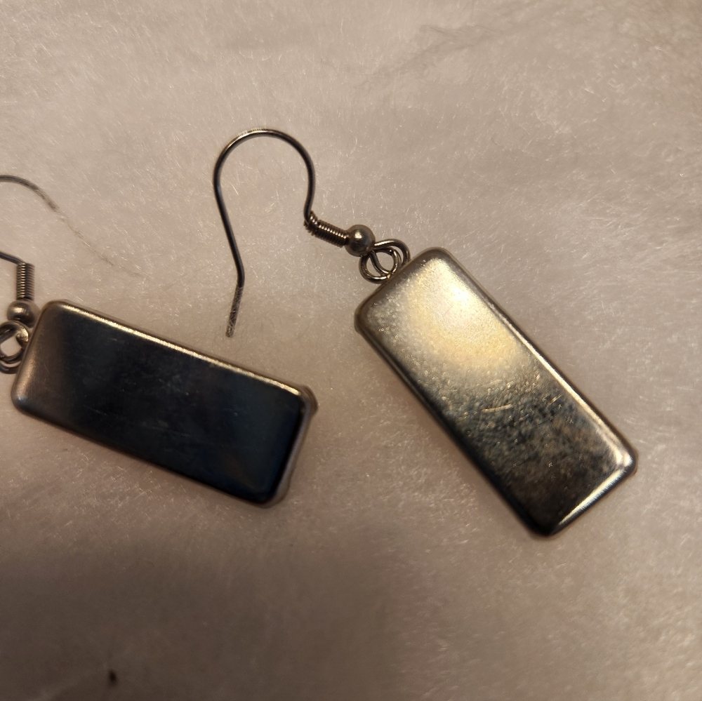 Art Deco Stained Glass Look Star of David Earrings - Picture 3 of 4